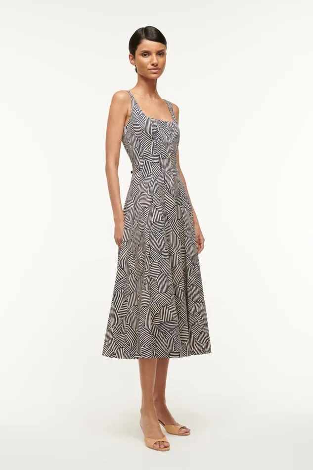 STAUD Dresses Women STAUD WELLS DRESS NAVY MOSAIC STAUD Dresses Women STAUD WELLS DRESS NAVY MOSAIC