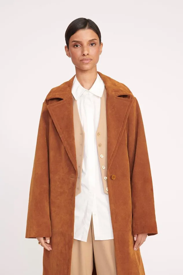 STAUD Outerwear and Jackets Women STAUD HOLDEN COAT TAN STAUD Outerwear and Jackets Women STAUD HOLDEN COAT TAN