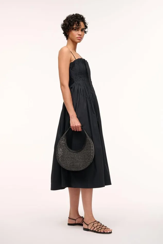 STAUD Shoulder Women STAUD MOON WOVEN BAG BLACK STAUD Shoulder Women STAUD MOON WOVEN BAG BLACK