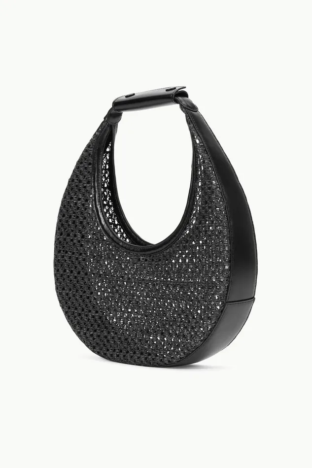 STAUD Shoulder Women STAUD MOON WOVEN BAG BLACK STAUD Shoulder Women STAUD MOON WOVEN BAG BLACK