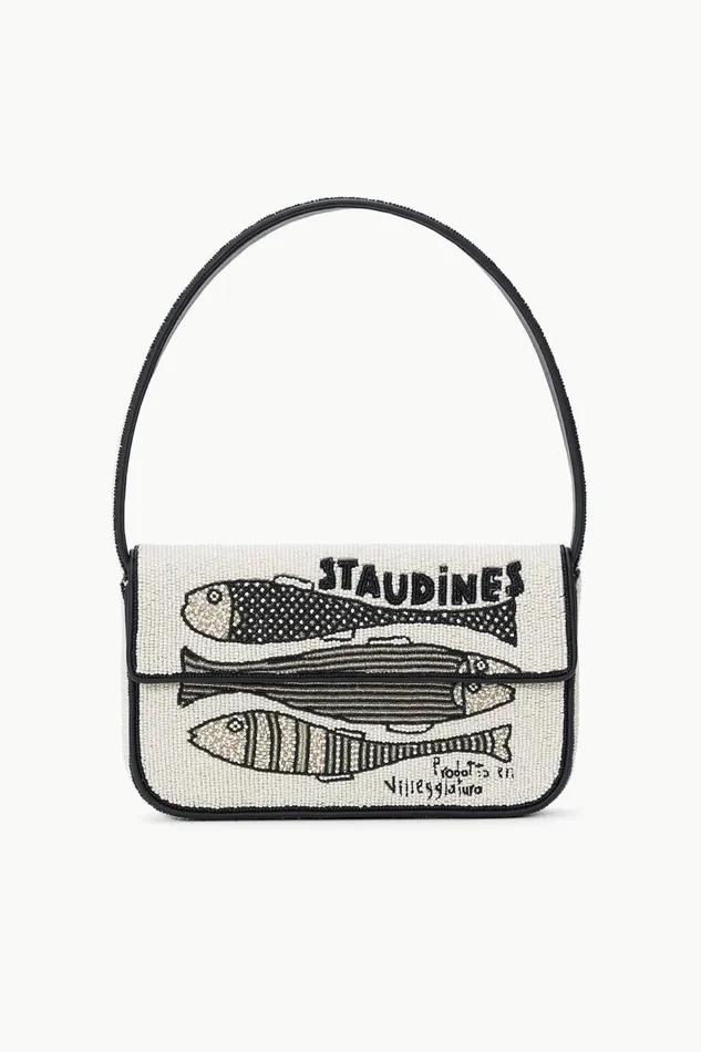 STAUD Shoulder Women STAUD TOMMY BEADED BAG STAUDINES CREAM