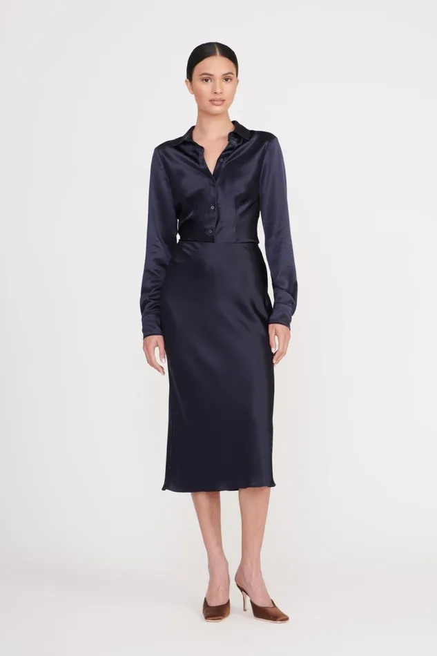 STAUD Skirts Women STAUD ANGELA SKIRT NAVY