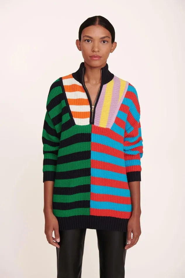 STAUD Sweaters Women STAUD HAMPTON SWEATER CABANA STRIPE MULTI