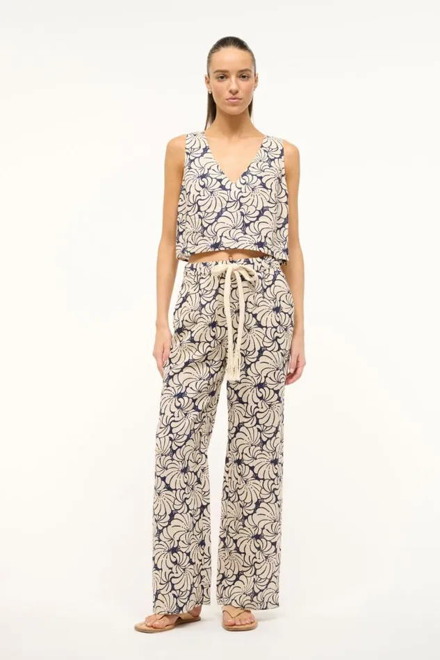STAUD Tops Women STAUD CATANIA TOP NAVY SCALLOP BLOCK PRINT STAUD Tops Women STAUD CATANIA TOP NAVY SCALLOP BLOCK PRINT