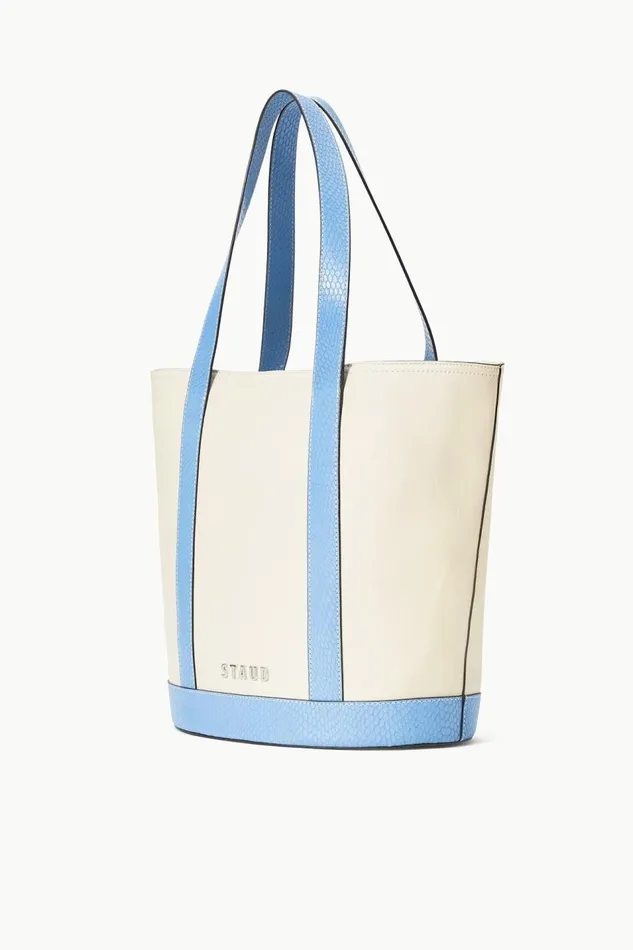 STAUD Totes Women STAUD CUSTOM MONOGRAM ALLORA TOTE CREAM STAUD BLUE STAUD Totes Women STAUD CUSTOM MONOGRAM ALLORA TOTE CREAM STAUD BLUE
