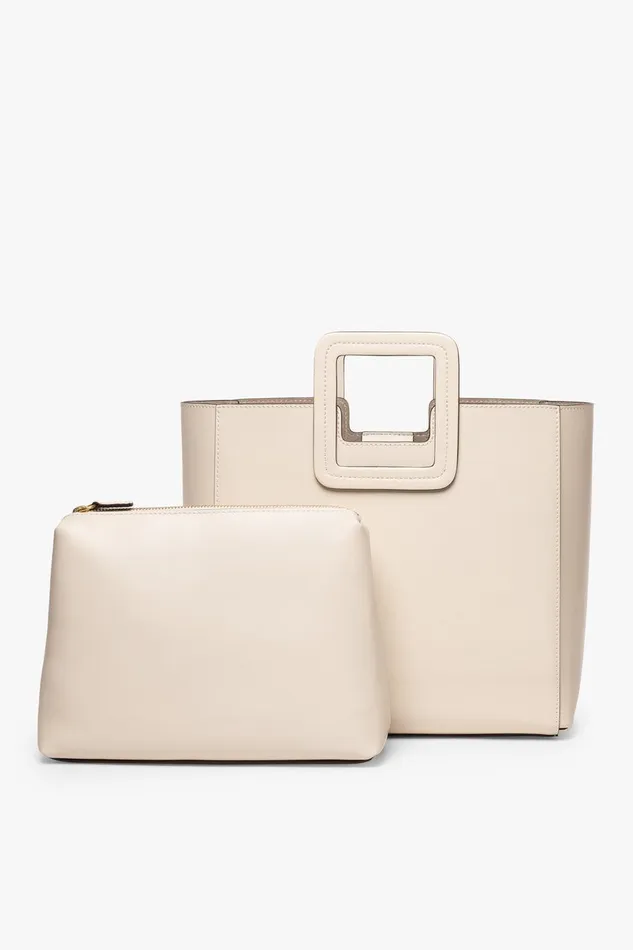 STAUD Totes Women STAUD SHIRLEY LEATHER TOTE BAG CREAM STAUD Totes Women STAUD SHIRLEY LEATHER TOTE BAG CREAM