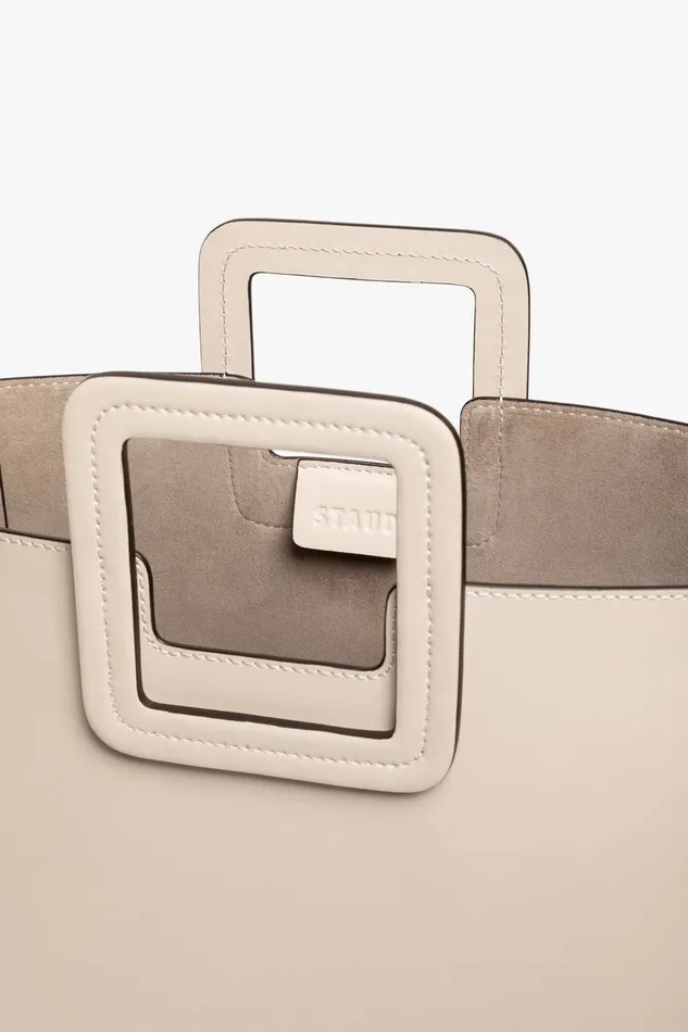 STAUD Totes Women STAUD SHIRLEY LEATHER TOTE BAG CREAM STAUD Totes Women STAUD SHIRLEY LEATHER TOTE BAG CREAM
