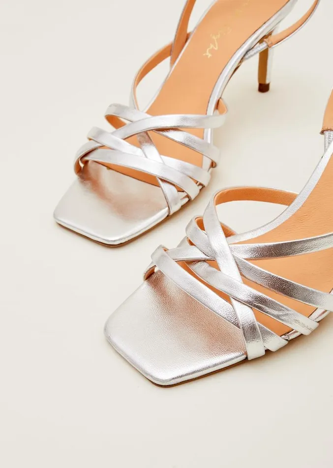 Strappy Sling Back Sandals Silver Women Phase Eight Occasion Shoes