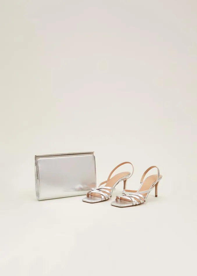 Strappy Sling Back Sandals Silver Women Phase Eight Occasion Shoes