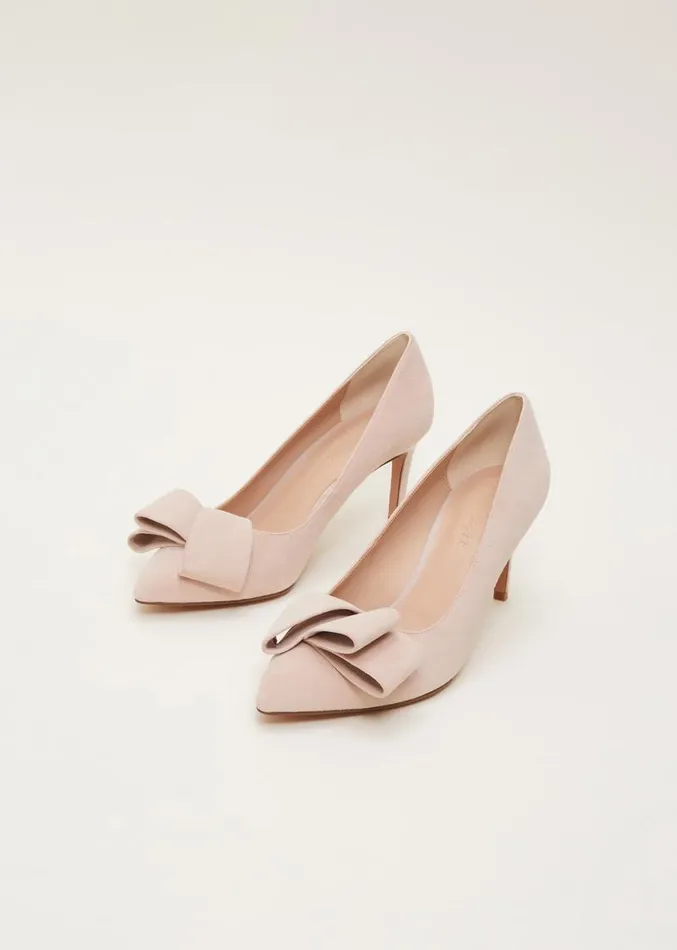 Suede Bow Front Court Shoe Cameo Women Phase Eight Occasion Shoes