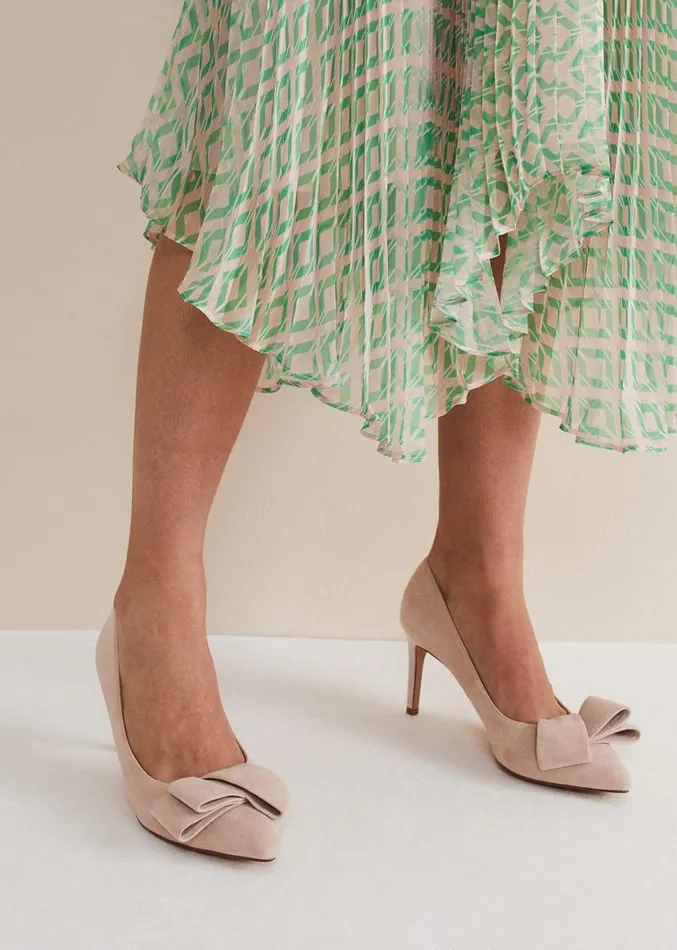 Suede Bow Front Court Shoe Cameo Women Phase Eight Occasion Shoes