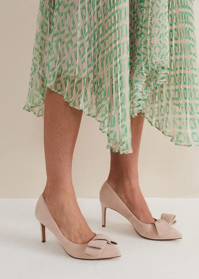 Suede Bow Front Court Shoe Cameo Women Phase Eight Occasion Shoes