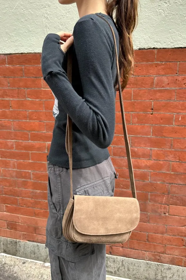 Suede Saddle Bag Women Brandy Melville Bags and Backpacks