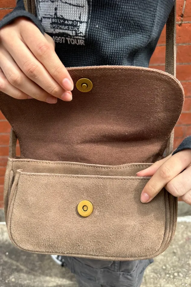 Suede Saddle Bag Women Brandy Melville Bags and Backpacks