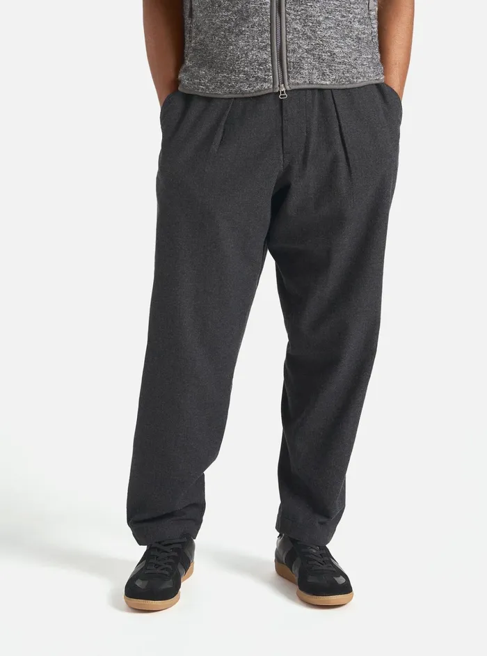Suiting Men Universal Works Universal Works Pleated Track Pant In Charcoal Veta Upcycled Cotton