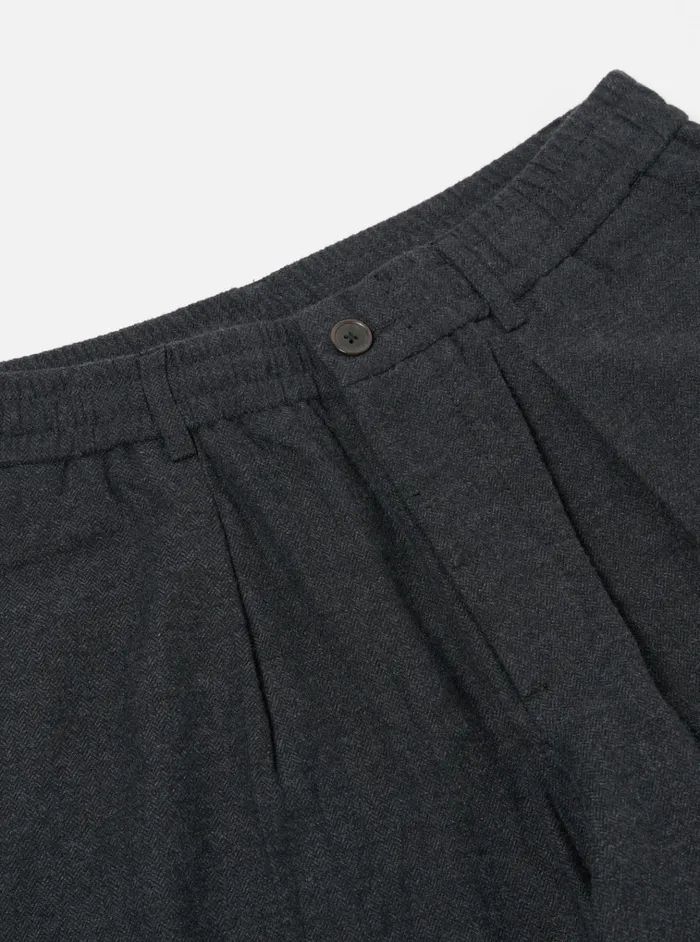 Suiting Men Universal Works Universal Works Pleated Track Pant In Charcoal Veta Upcycled Cotton
