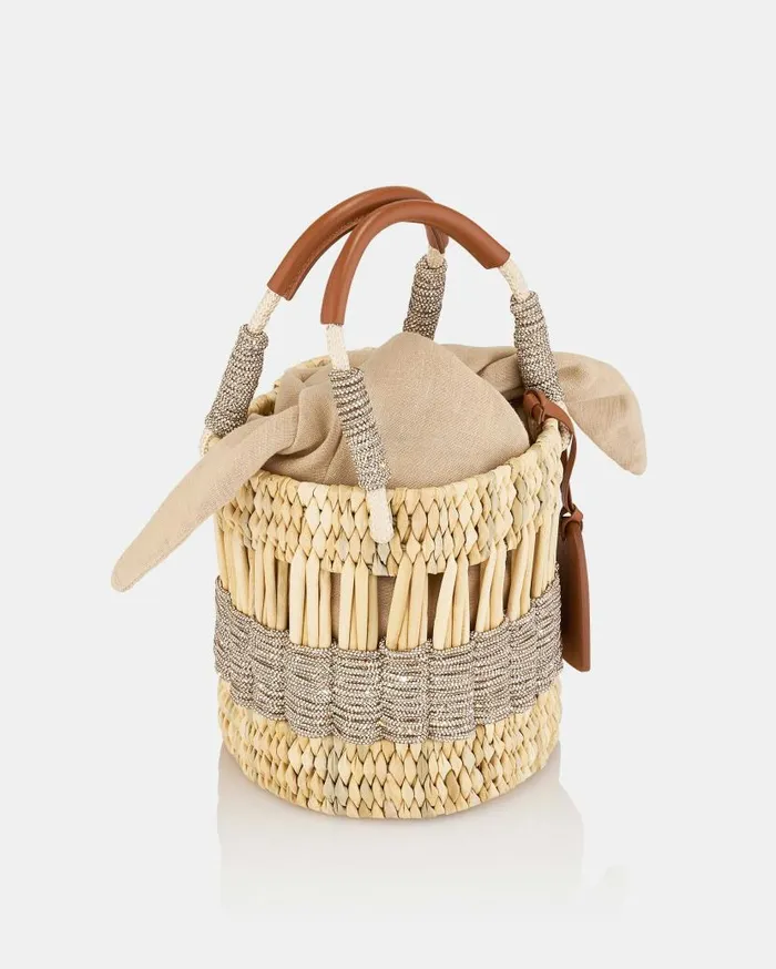 Sunkissed Bucket Bag Beige Women Aquazzura Shoulder Bags