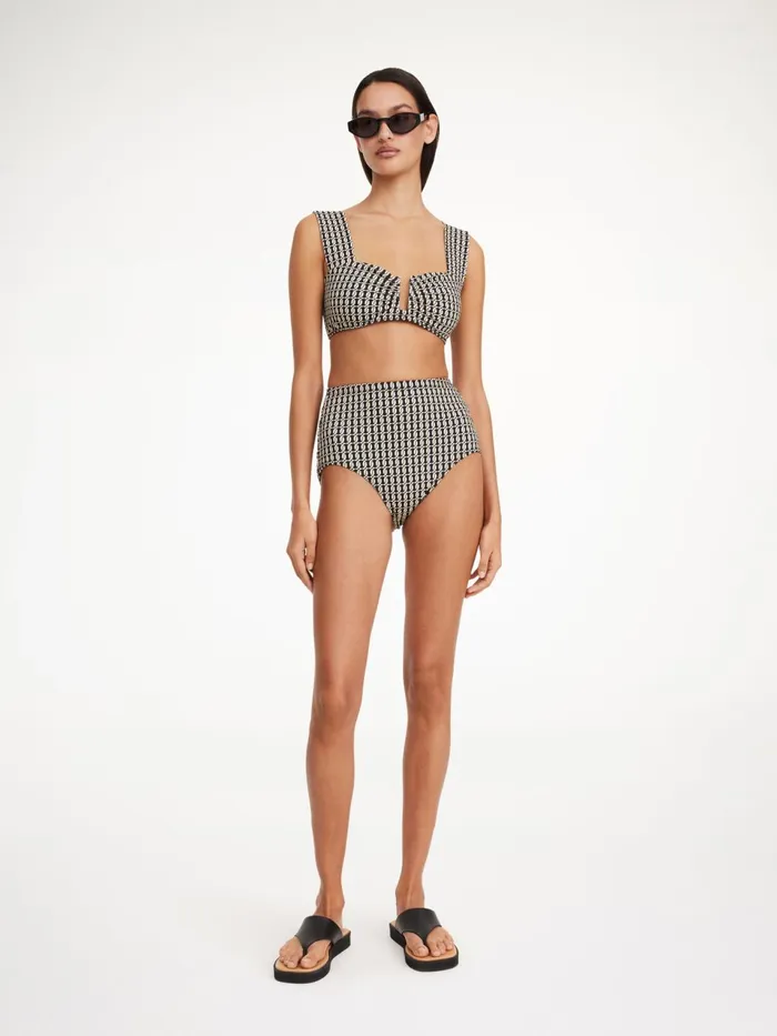 Swimwear Women By Malene Birger Belira Bikini Top Black Monogram