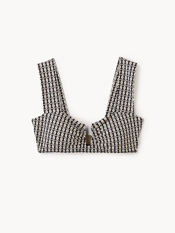 Swimwear Women By Malene Birger Belira Bikini Top Black Monogram