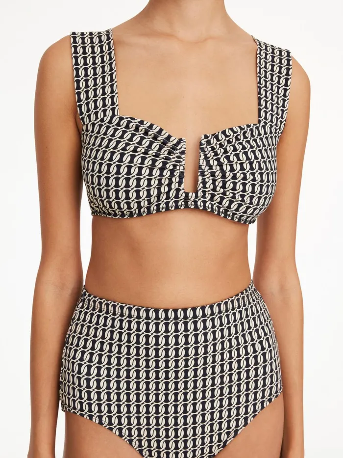 Swimwear Women By Malene Birger Belira Bikini Top Black Monogram