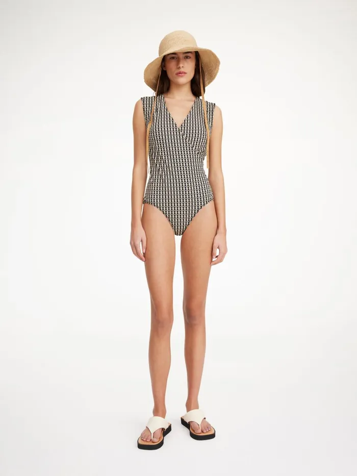Swimwear Women By Malene Birger Lemooria Swimsuit Black Monogram