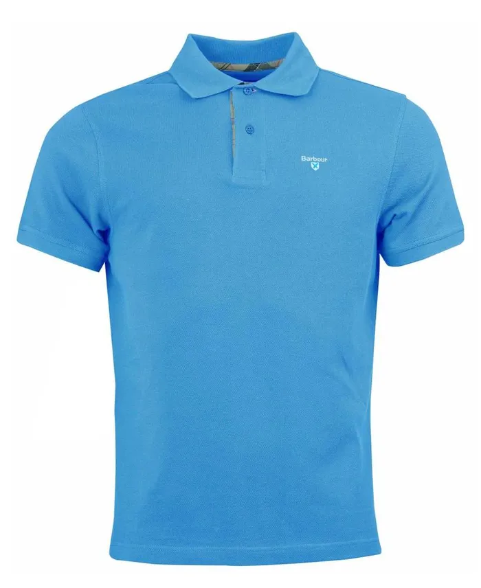 Tartan Pique Polo Shirt Corn Men Barbour Polo Shirts