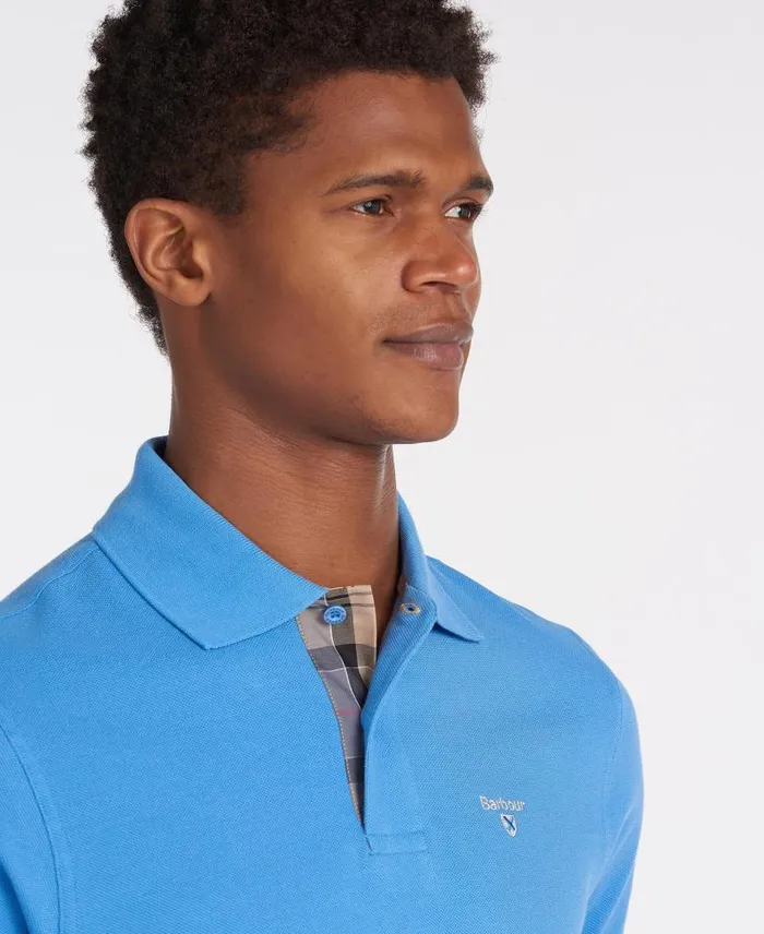Tartan Pique Polo Shirt Corn Men Barbour Polo Shirts