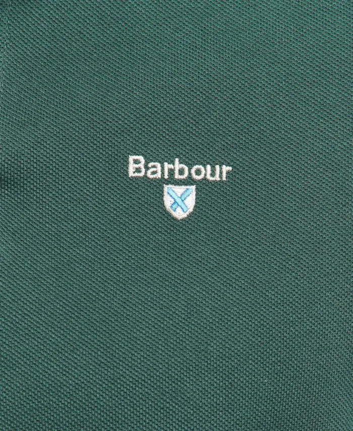 Tartan Pique Polo Shirt Force Blue Men Barbour Polo Shirts