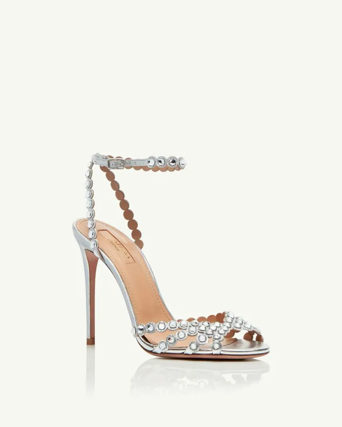 Tequila Sandal 105 Silver Women Aquazzura Bridal