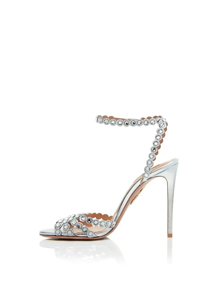 Tequila Sandal 105 Silver Women Aquazzura Bridal Tequila Sandal 105 Silver Women Aquazzura Bridal