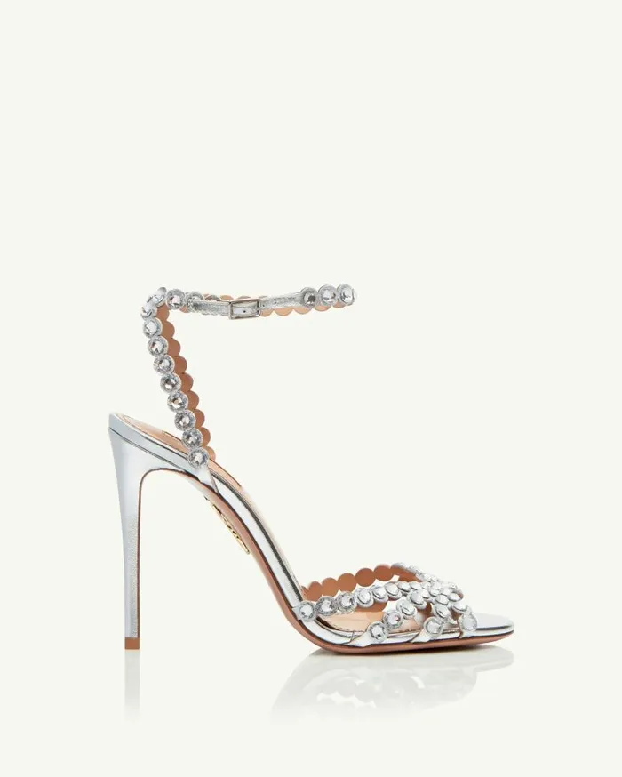 Tequila Sandal 105 Silver Women Aquazzura Bridal Tequila Sandal 105 Silver Women Aquazzura Bridal