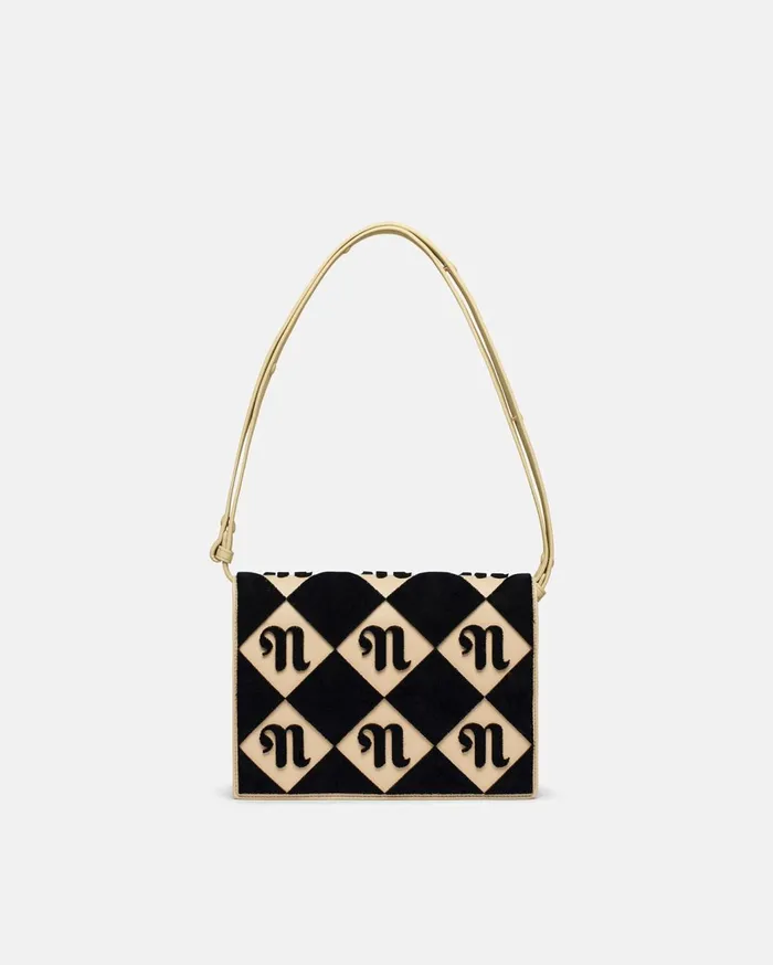 The Concertina Large Tufted AltNappa Shoulder Bag Diamond Check WomenMen Nanushka Bags