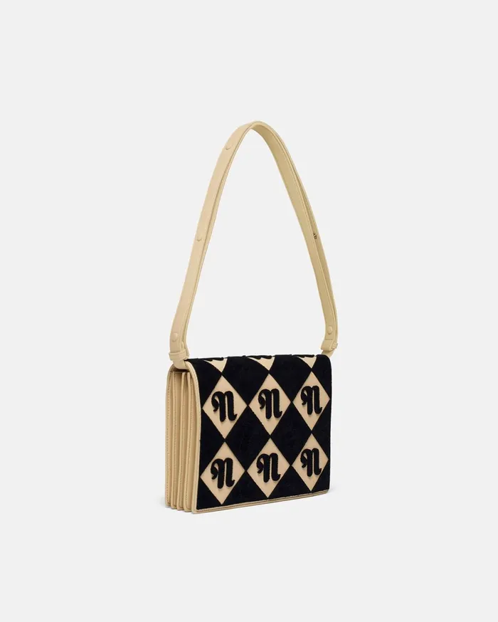 The Concertina Large Tufted AltNappa Shoulder Bag Diamond Check WomenMen Nanushka Bags