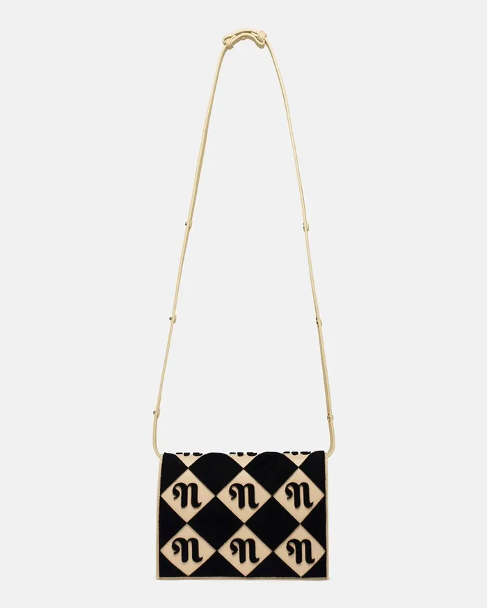 The Concertina Large Tufted AltNappa Shoulder Bag Diamond Check WomenMen Nanushka Bags