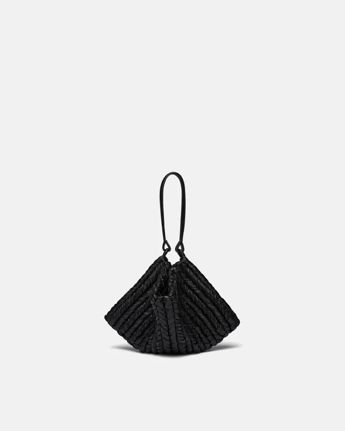 The Square Bag Knitted Leather Tote Bag Black WomenMen Nanushka Bags