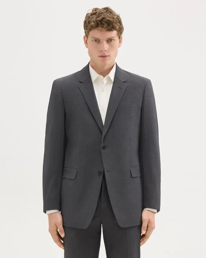 Theory Blazers Jackets Chambers Blazer In Stretch Wool Medium Charcoal 8211 Men