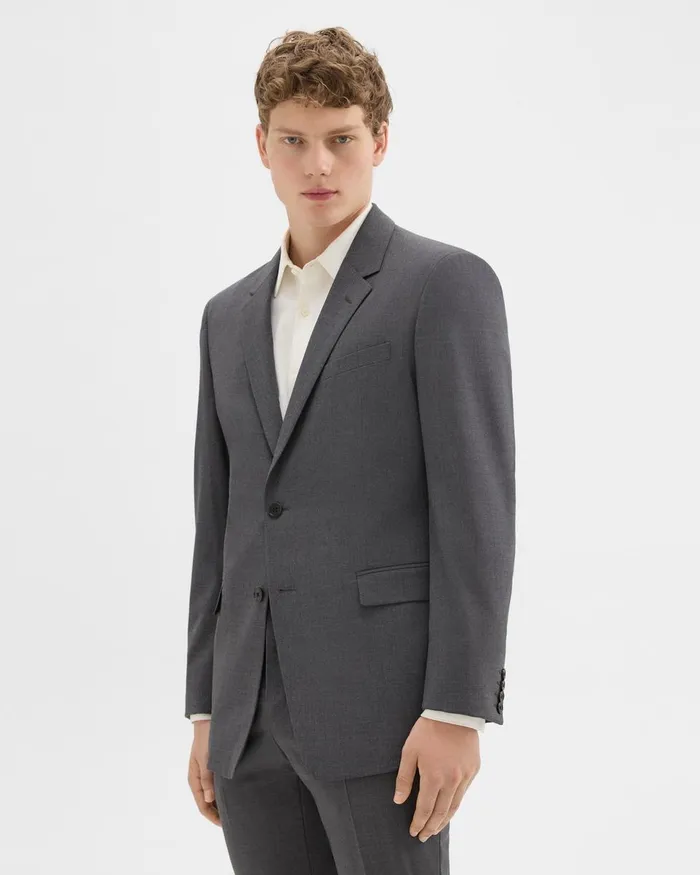 Theory Blazers Jackets Chambers Blazer In Stretch Wool Medium Charcoal 8211 Men