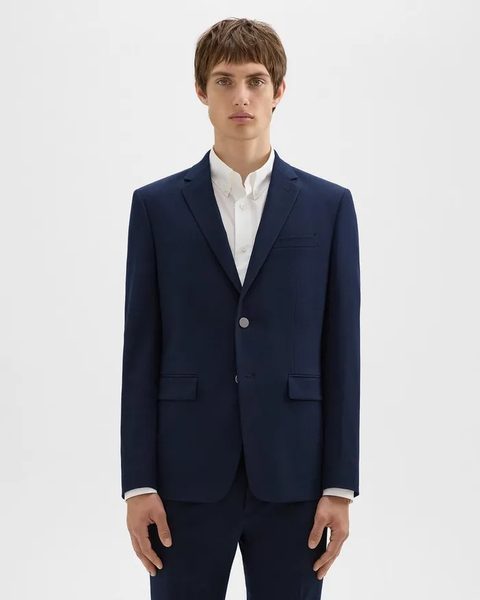 Theory Blazers Jackets Morton Blazer In Textured Gabardine Baltic 8211 Men