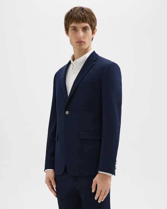 Theory Blazers Jackets Morton Blazer In Textured Gabardine Baltic 8211 Men