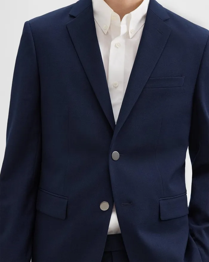 Theory Blazers Jackets Morton Blazer In Textured Gabardine Baltic 8211 Men