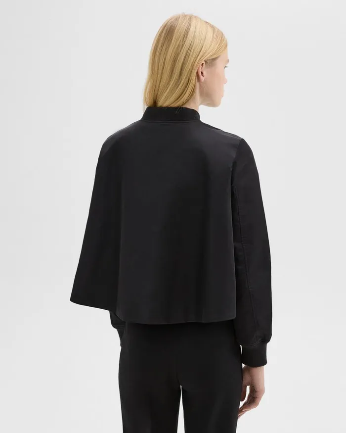 Theory Outerwear ALine Flight Jacket In Recycled Nylon Black 8211 Women
