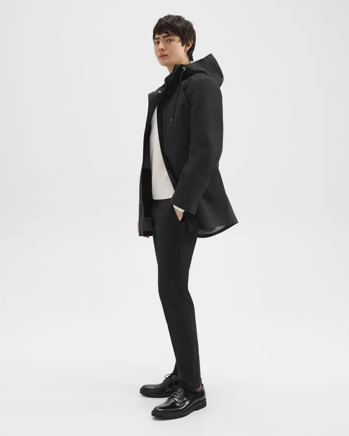 Theory Outerwear Hooded Raincoat In Poplin Black 8211 Men