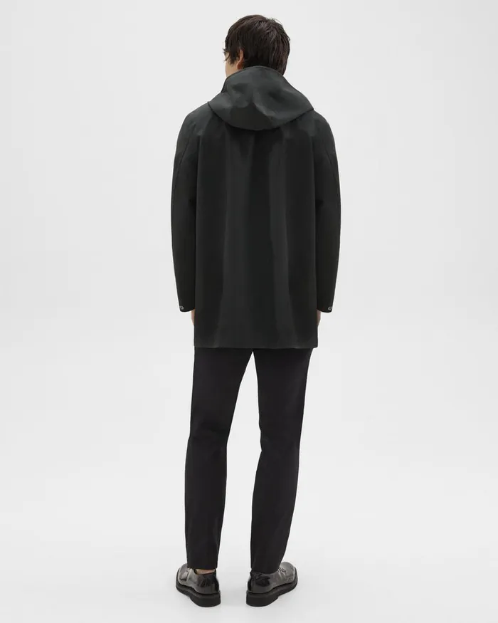 Theory Outerwear Hooded Raincoat In Poplin Black 8211 Men