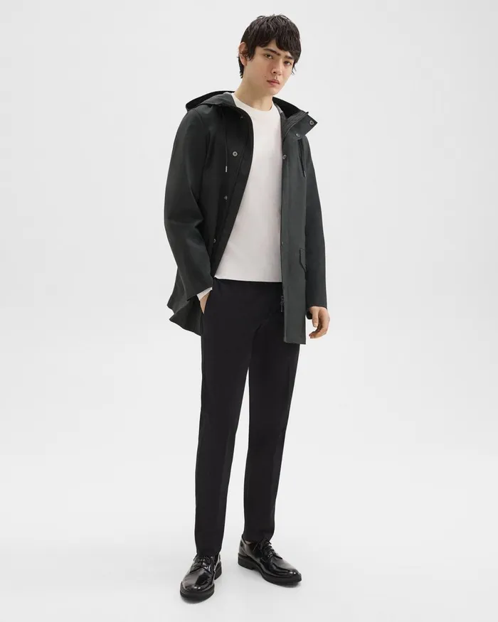 Theory Outerwear Hooded Raincoat In Poplin Black 8211 Men