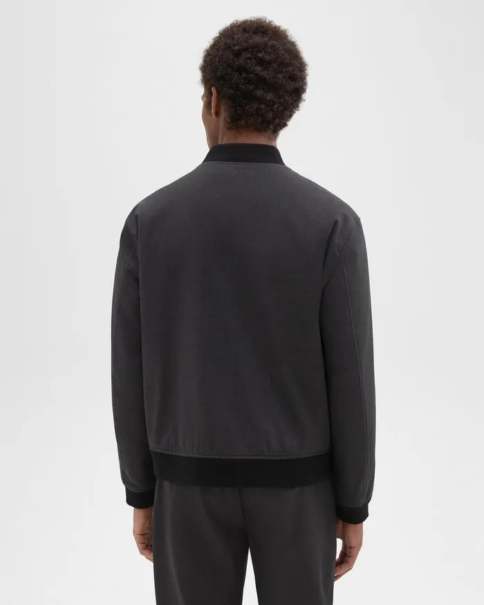 Theory Outerwear Tailored Bomber Jacket In Stretch Wool Dark Charcoal 8211 Men