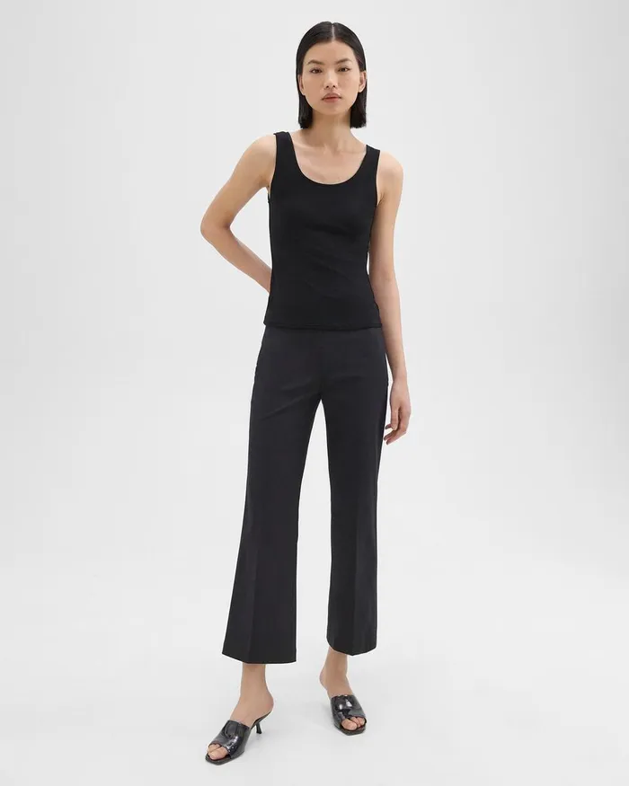 Theory Pants Cropped Kick Pant In Stretch CottonBlend Black 8211 Women