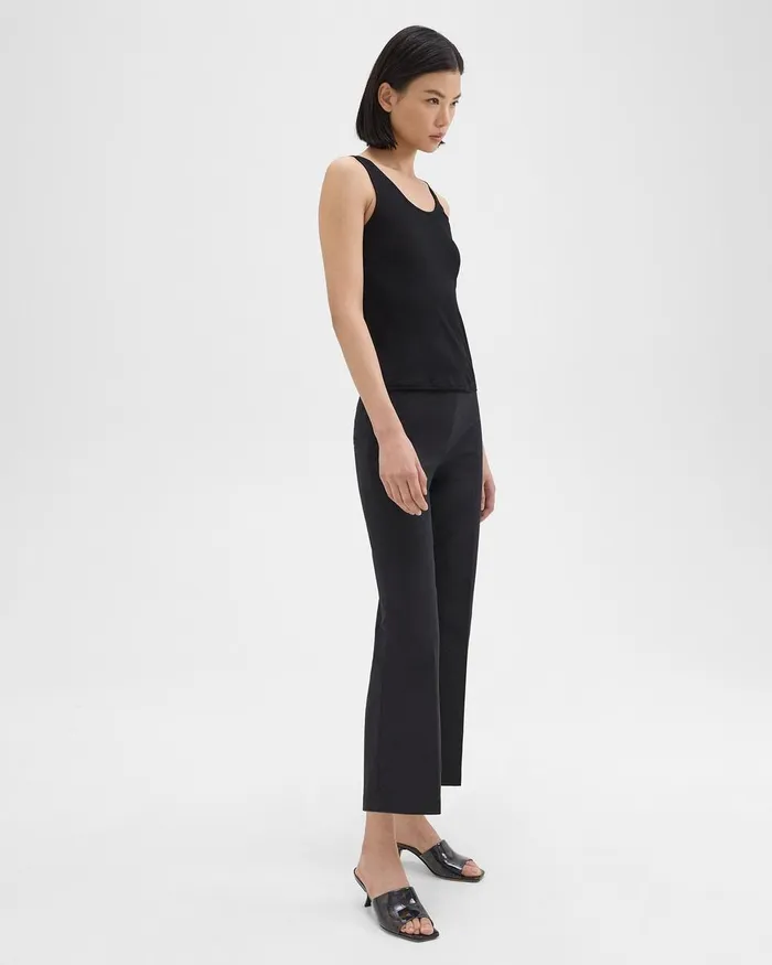 Theory Pants Cropped Kick Pant In Stretch CottonBlend Black 8211 Women