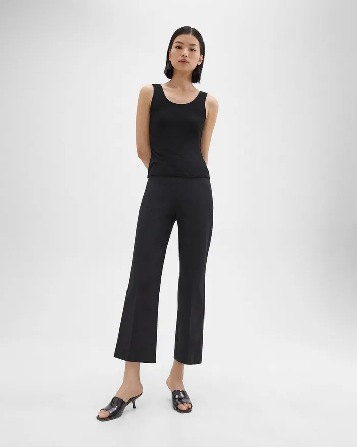Theory Pants Cropped Kick Pant In Stretch CottonBlend Black 8211 Women