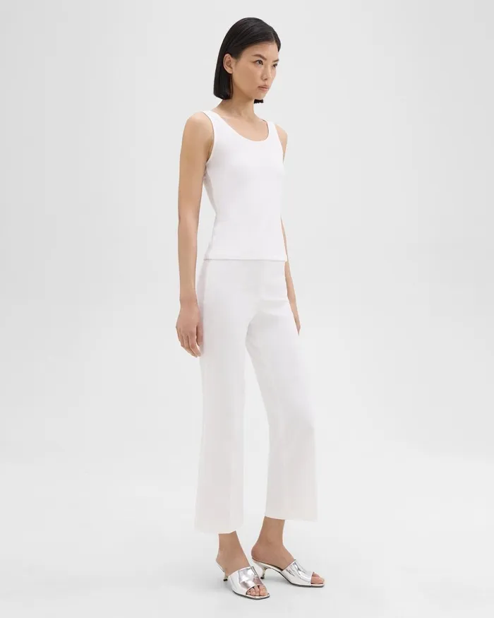 Theory Pants Cropped Kick Pant In Stretch CottonBlend White 8211 Women