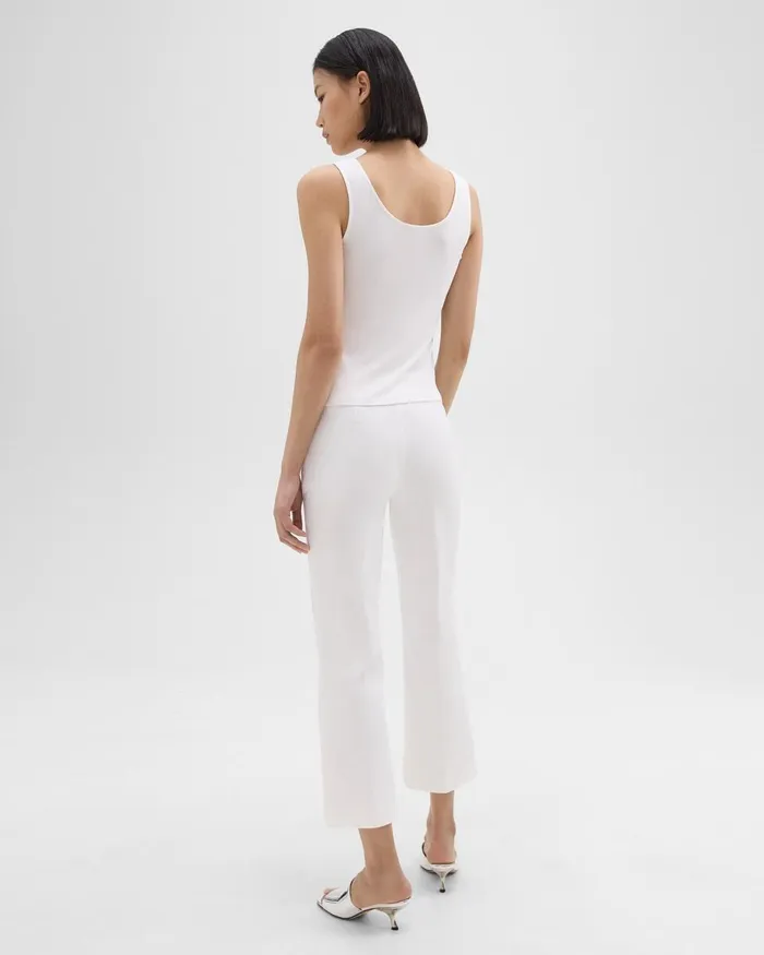 Theory Pants Cropped Kick Pant In Stretch CottonBlend White 8211 Women